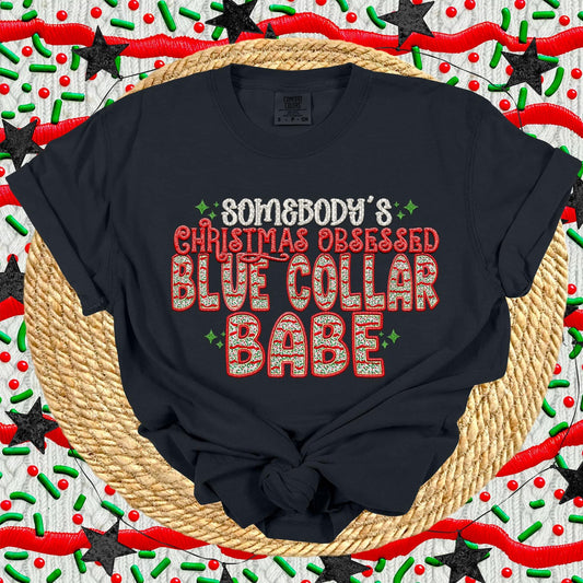 Xmas Obsessed Blue Color Babe