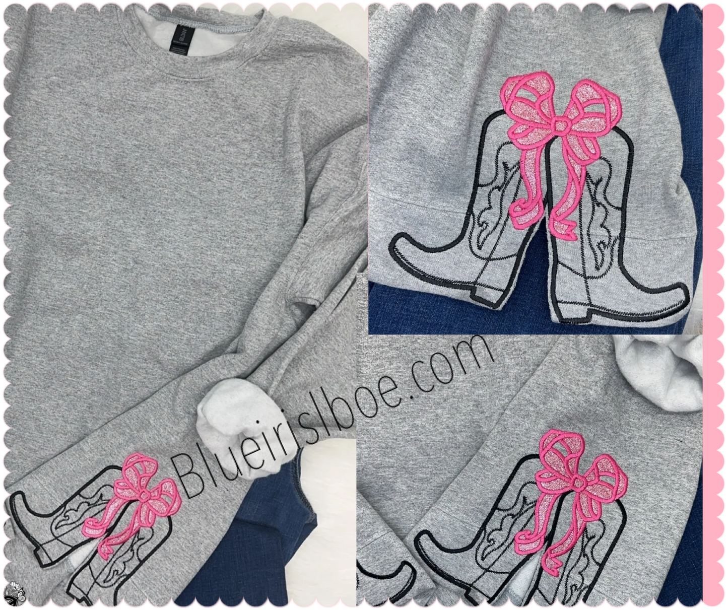 Embroidered Boots w/ Bow